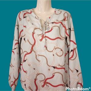 Baby blue chain detail blouse